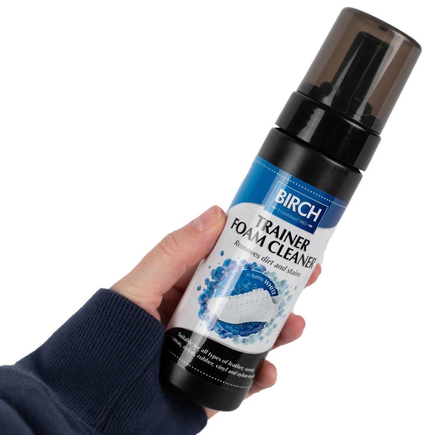 specialized BIRCH solution is safe for all types of trainer materials and coatings