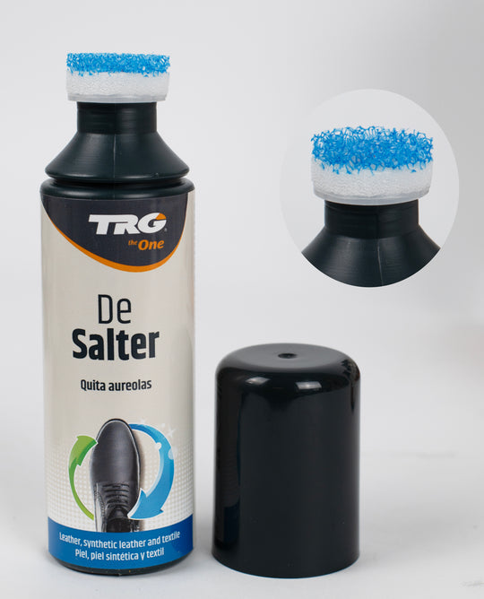 Applying TRG De Salter to combat winter salt damage on leather footwear and prevent staining