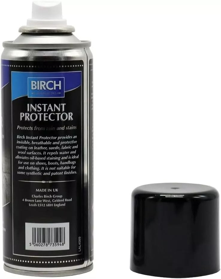 advanced BIRCH aerosol creates protection that repels water stains and environmental factors