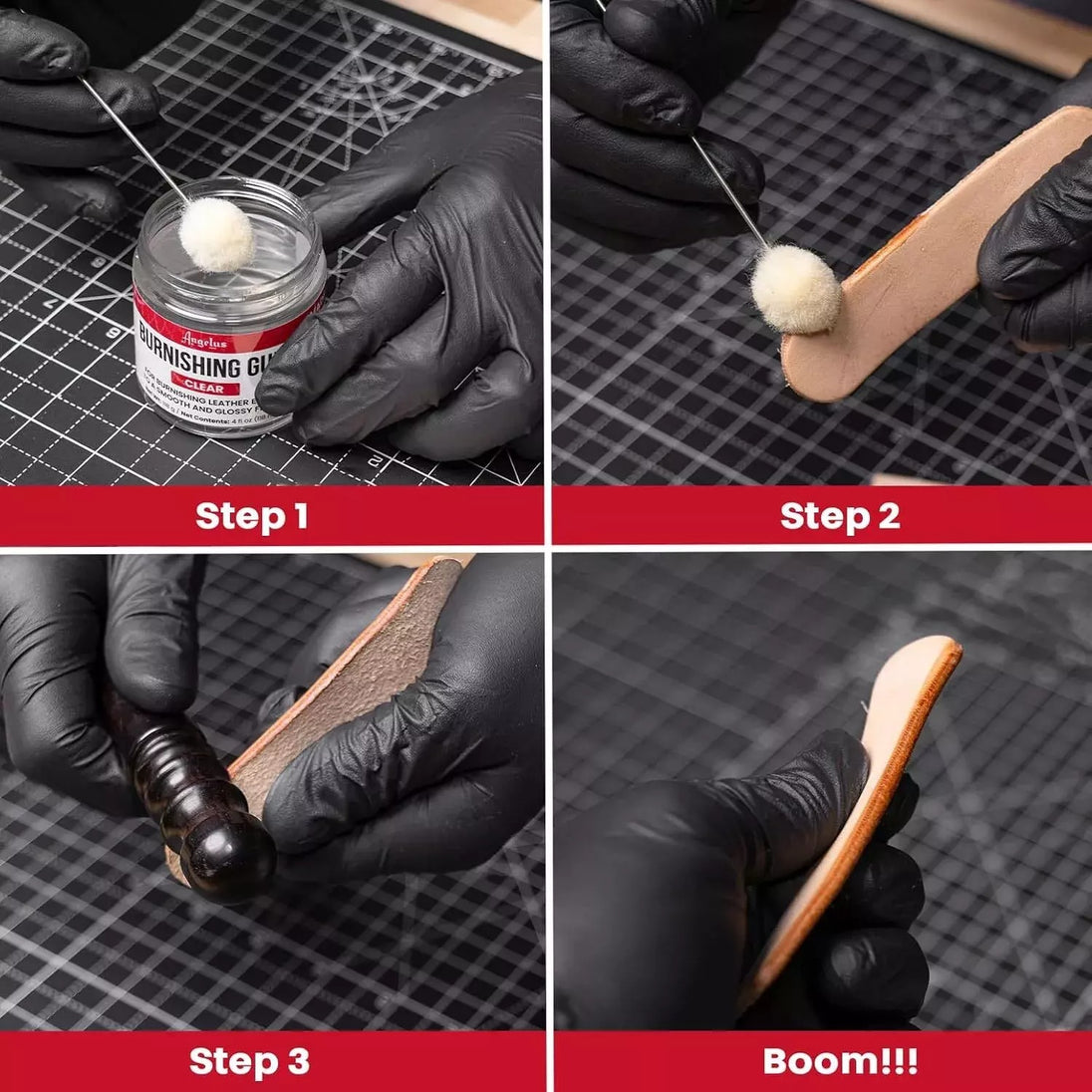 Professional edge finishing with Angelus Burnishing Gum