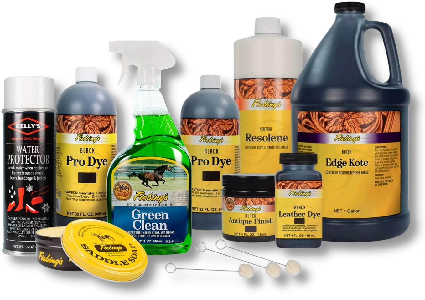 Complete leather edge finishing system with Fiebing's Edge Dye