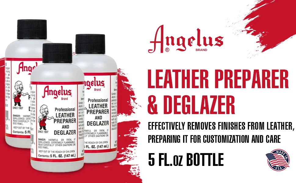 Angelus leather surface prep product that ensures your custom paint jobs won't chip or peel by properly preparing the material first