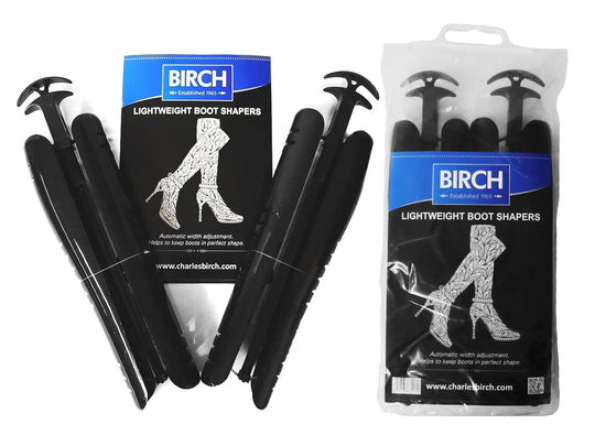 BIRCH 16 Inch Boot Trees in Black preserve the shape of knee-high boots and prevent creasing between wears