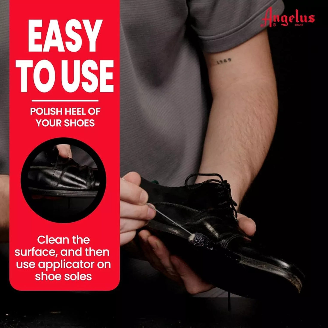 Applying Angelus Sole & Heel Enamel to shoes