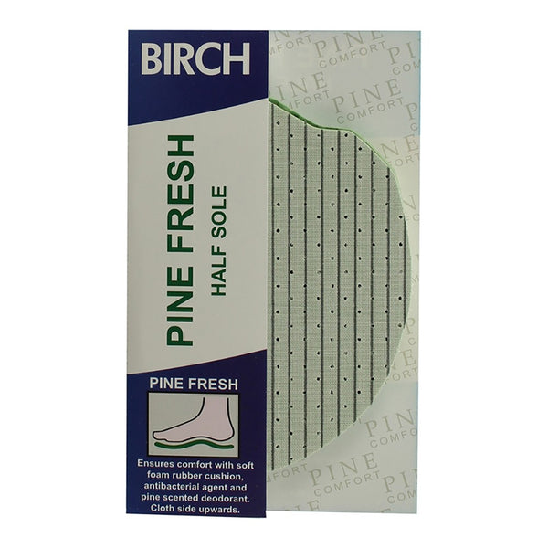 Upgrade your footwear with BIRCH ladies pine half insoles for targeted forefoot comfort natural moisture absorption and lasting odour control