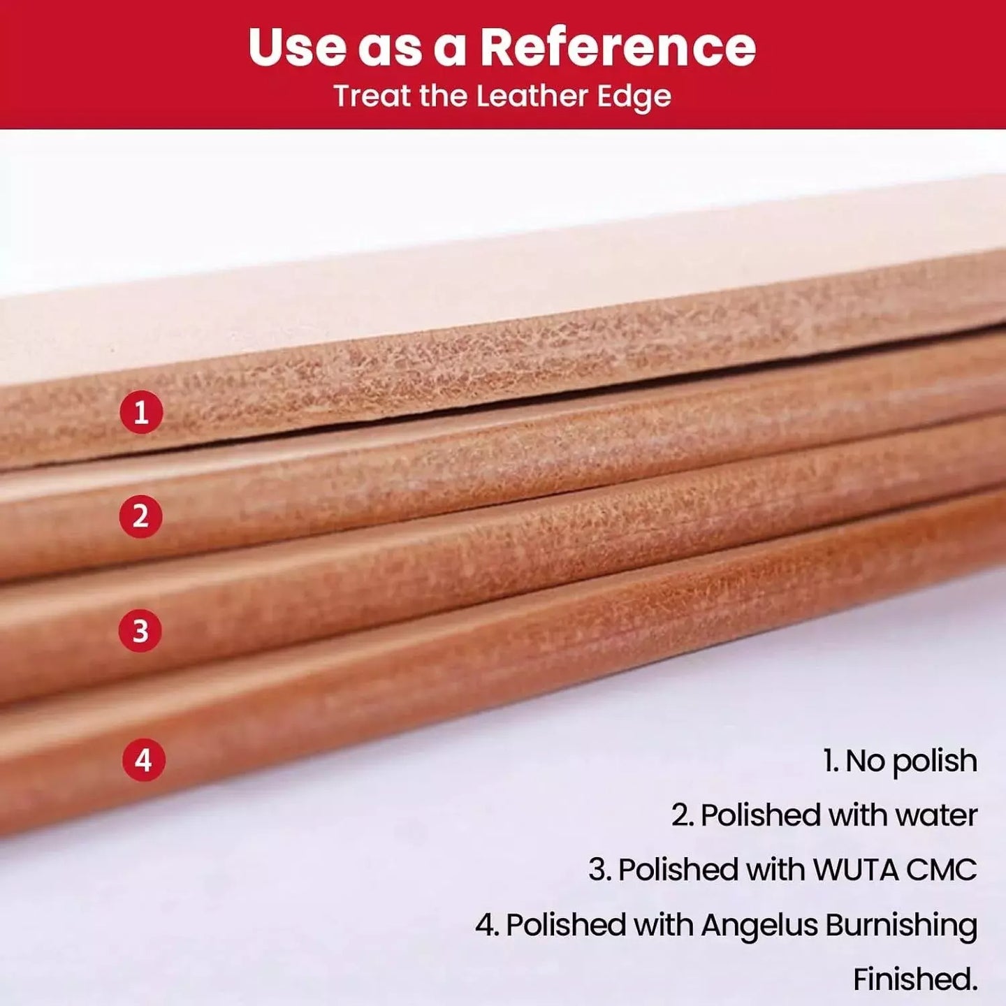 Angelus Burnishing Gum creates smooth leather edges