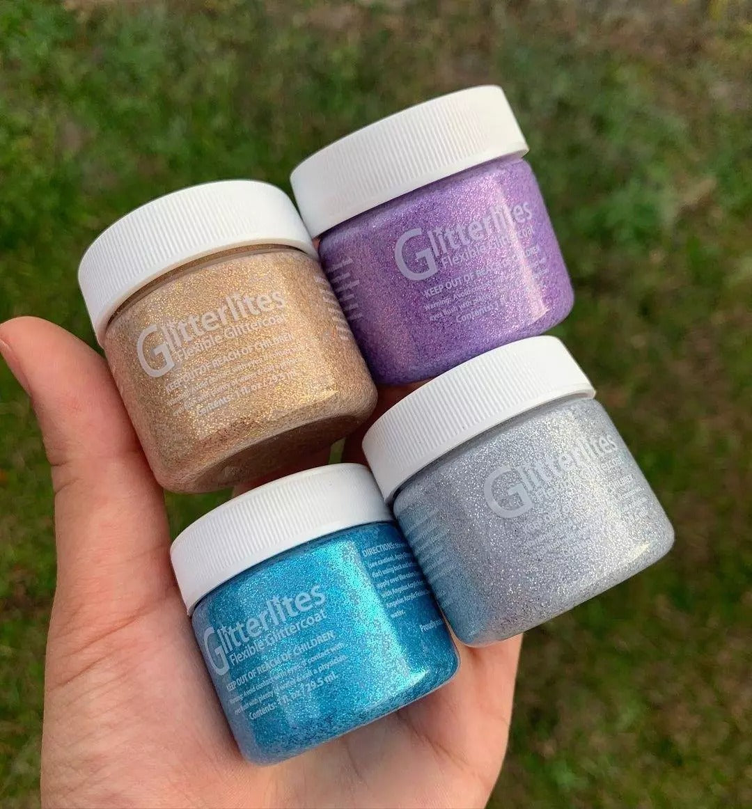 Razzberry pink Angelus Glitterlites leather paint with berry-toned glitter particles for custom sneaker design and leather craft applications