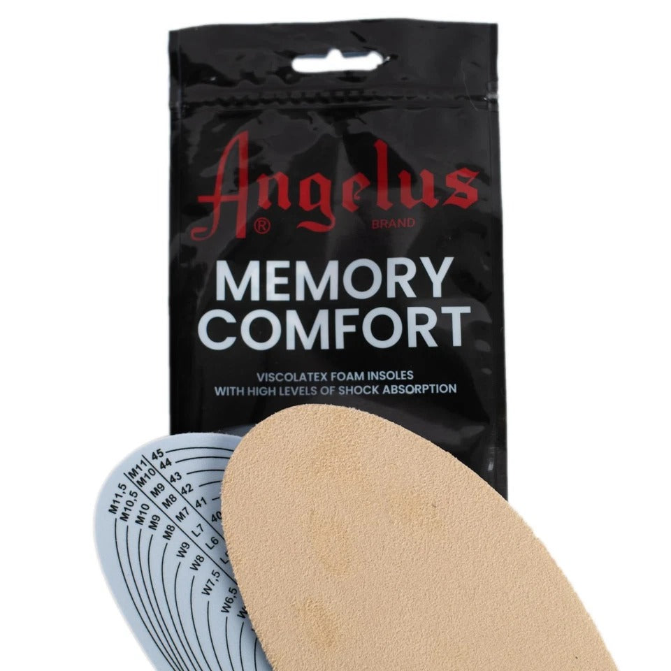 Personalized comfort achieved with Angelus cut-to-size Memory Foam Insoles moulding to your foot's unique shape