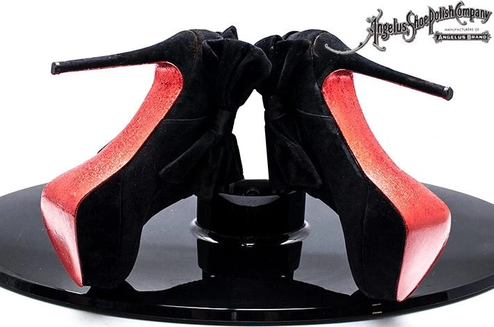 Gunmetal silver Angelus Glitterlites leather paint with fine glitter particles ideal for custom sneakers accessories and leather craft applications