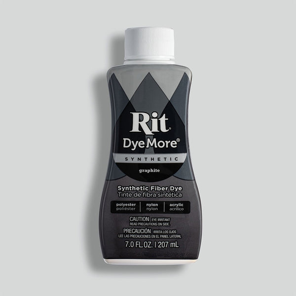 Rit DyeMore Liquid Dye in Graphite 7oz liquid convenience for easy measurement and mixing on synthetics