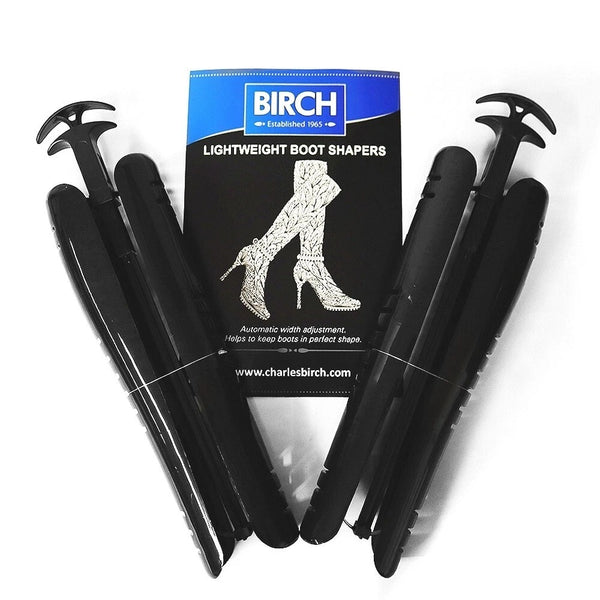 BIRCH 16-inch boot shapers feature adjustable tension to accommodate various boot calf widths perfectly