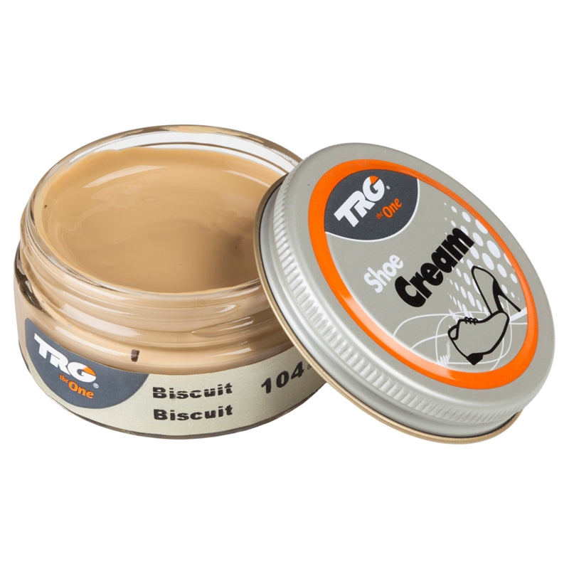 Leather conditioning cream in Biscuit shade for professional colour maintenance and scuff protection in TRG 50ml jar
