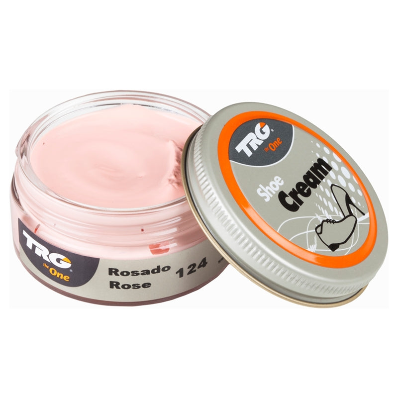 Professional Rose TRG shoe cream in a 50ml dumpi jar designed for leather conditioning and delicate colour maintenance