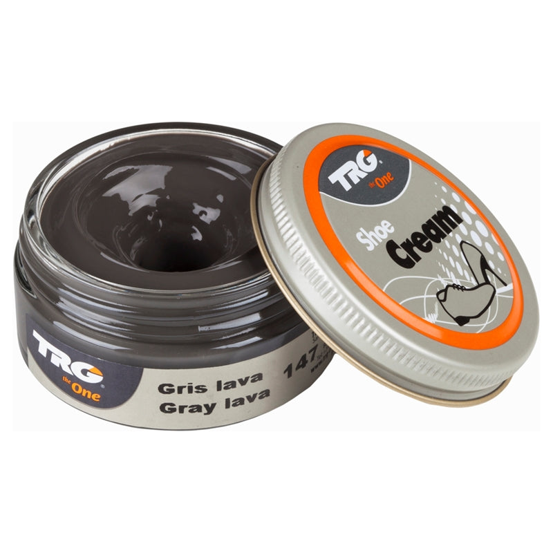 TRG Lava Grey shade professional shoe cream for leather conditioning and unique tone care in a convenient 50ml dumpi jar
