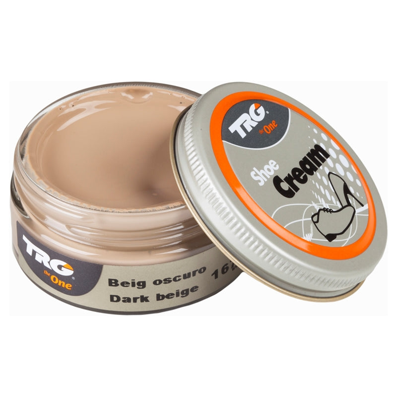 TRG Dark Beige shade shoe cream in a 50ml dumpi jar offering professional leather conditioning and neutral tone maintenance