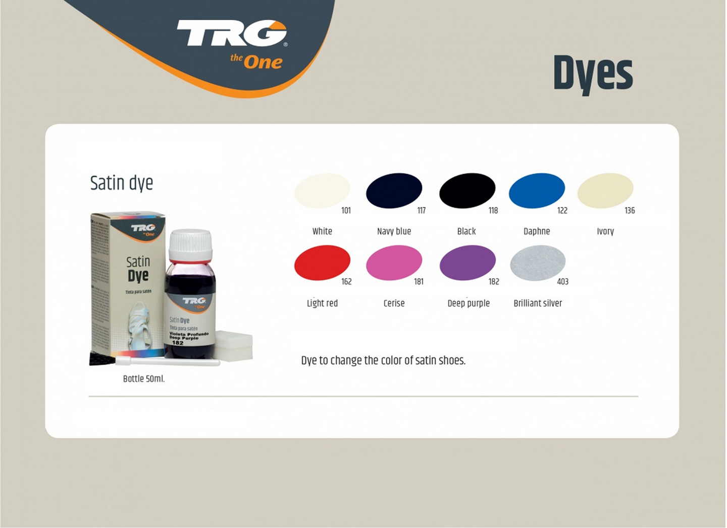 TRG Satin Shoe Dye application for professional colour results with elegant satin finish