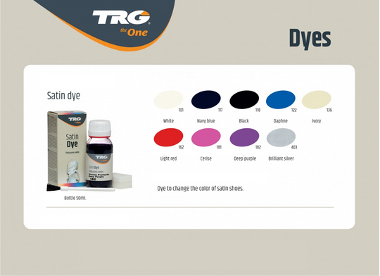 TRG Satin Shoe Dye application for professional colour results with elegant satin finish