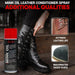 Angelus Mink Oil Spray creating protective barrier on work boots against water damage and element exposure