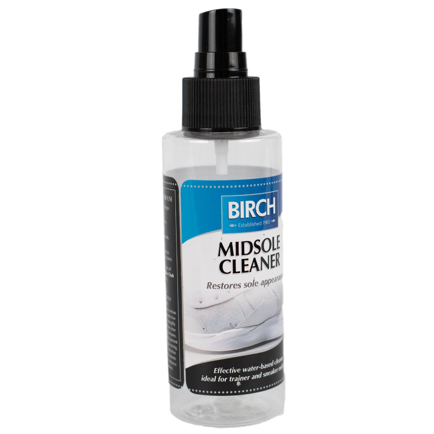 BIRCH 118ml formula cleans without damaging delicate foam and rubber compounds on sneakers