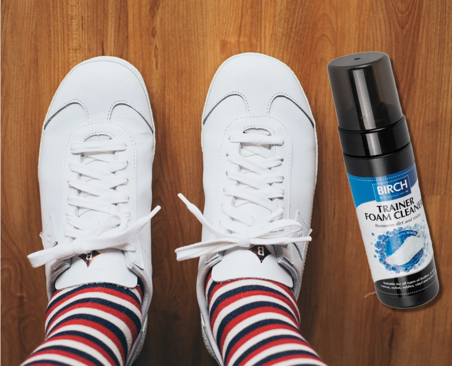 Professional BIRCH foam cleaner is gentle yet effective on rubber synthetics and athletic components