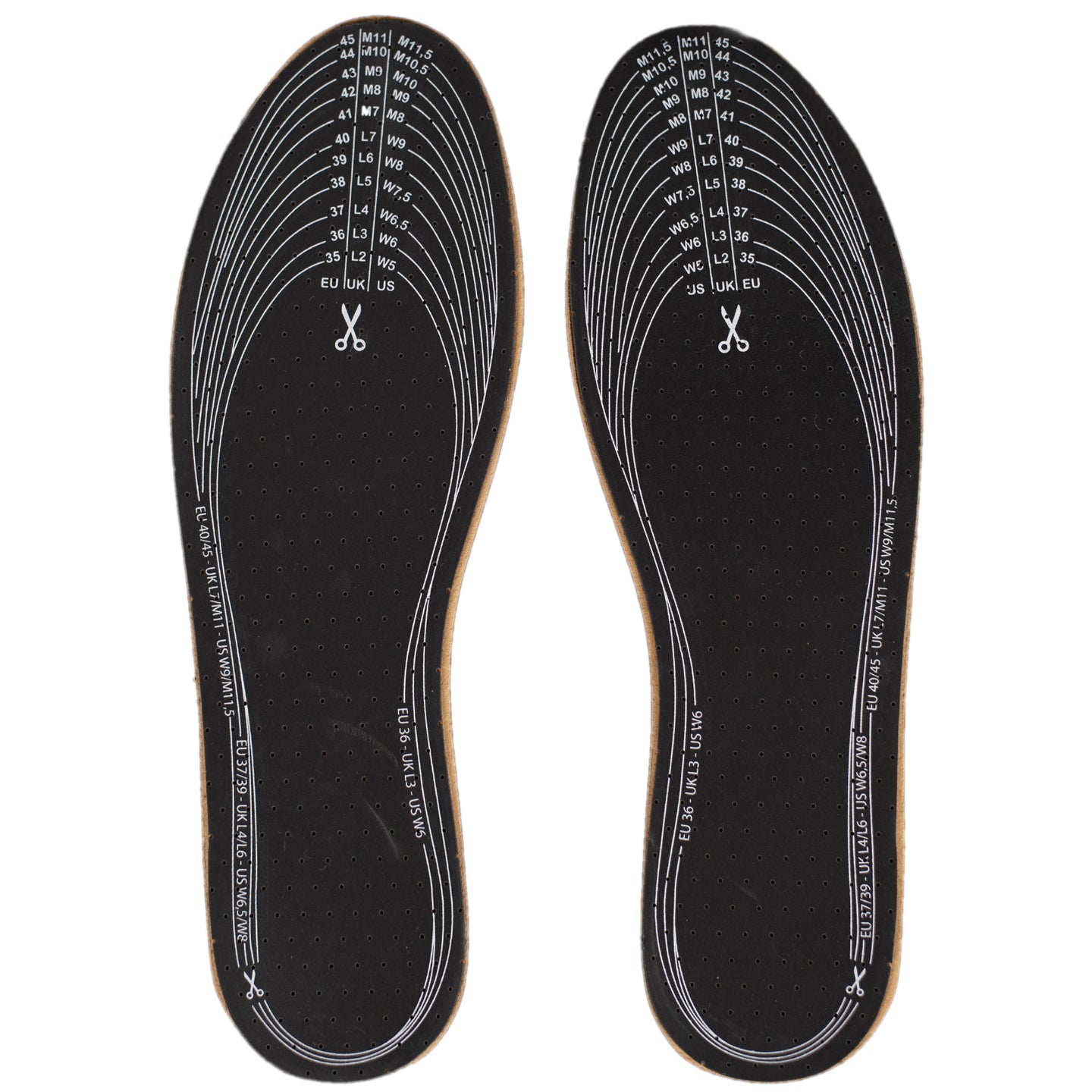 Anti-slip design with active carbon latex base in Angelus Leather Insoles provides stability and odour control
