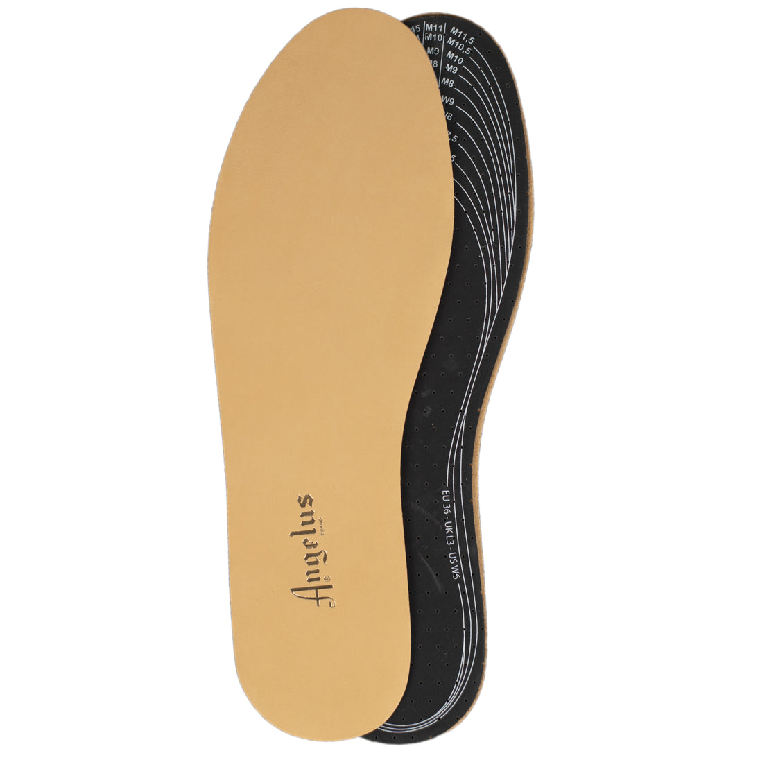 Versatile application of Angelus Classic Leather Insoles for dress shoes boots sneakers and various footwear types