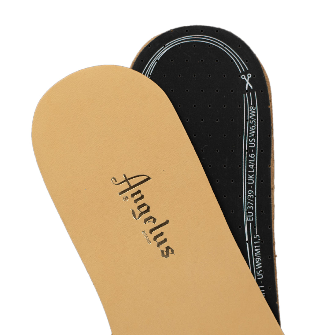 Custom trimming Angelus Classic Leather Insoles to achieve perfect fit in narrow dress shoes or wide work boots