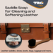 Using TRG Saddle Soap for time-tested leather care on boots bags and equestrian equipment