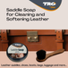 Using TRG Saddle Soap for time-tested leather care on boots bags and equestrian equipment