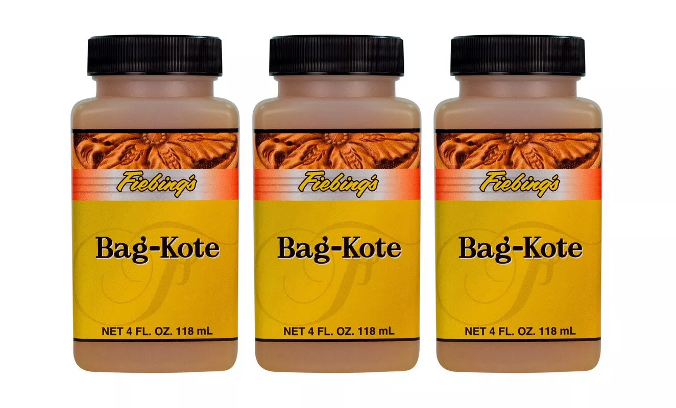 Professional leather finishing with Fiebing's Bag Kote dries to a neutral non-tacky film