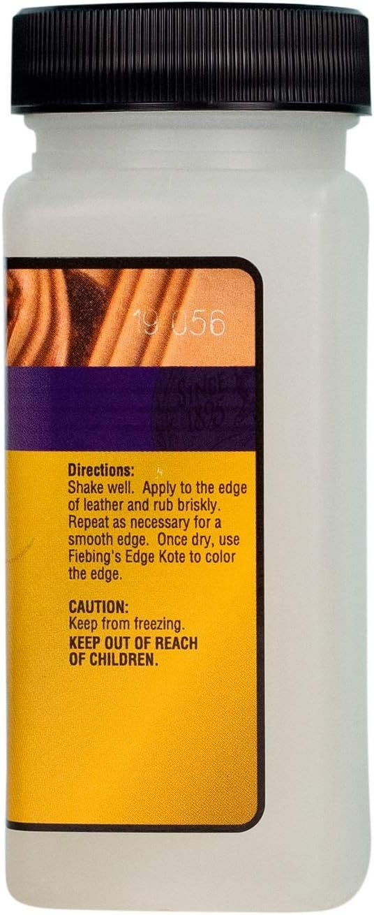 Slicking and sealing cut leather edges with Fiebing's natural Gum Tragacanth paste