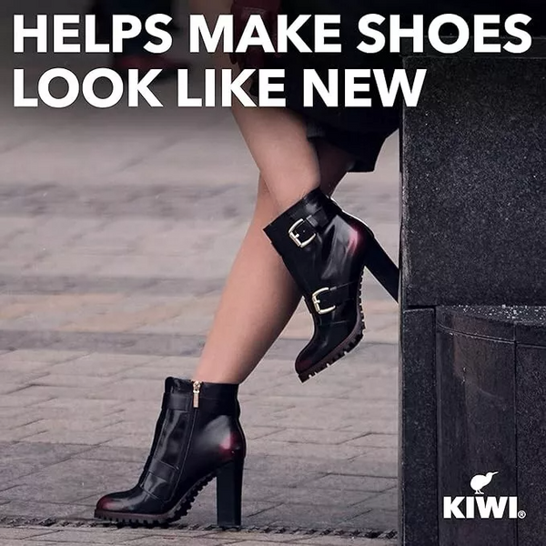 Kiwi Shine & Protect sponge offers convenient application combining shine and protection in a single neutral formula