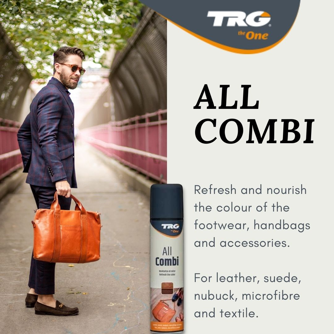Professional application of TRG All Combi spray for efficient multi-surface cleaning and leather care