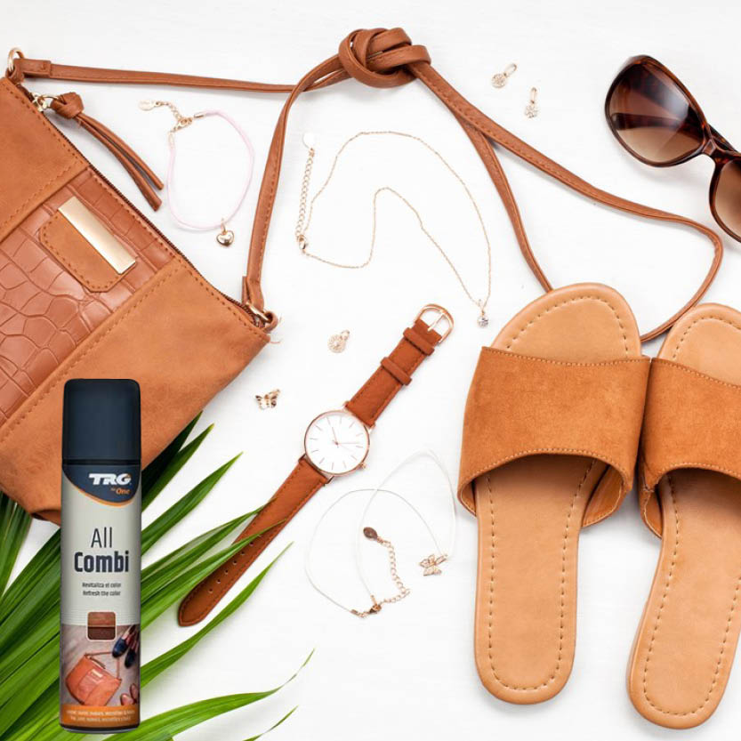 Using TRG All Combi aerosol for quick and effective maintenance of leather shoes and household items