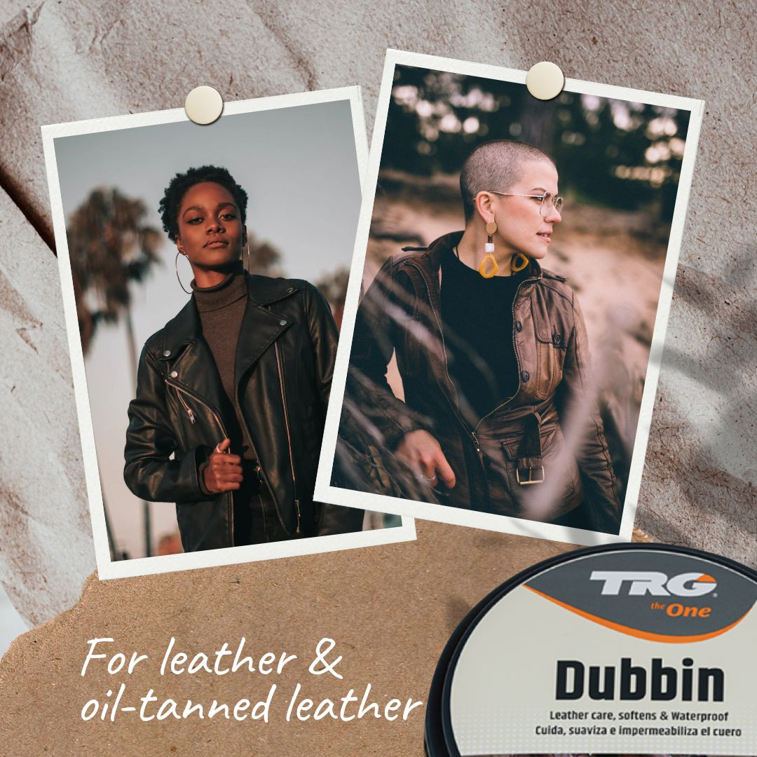 Professional application of TRG Black Dubbin for robust waterproofing and black leather colour care