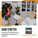 Applying TRG Shoe Stretcher Spray to relax tight shoe materials and improve comfort during wear