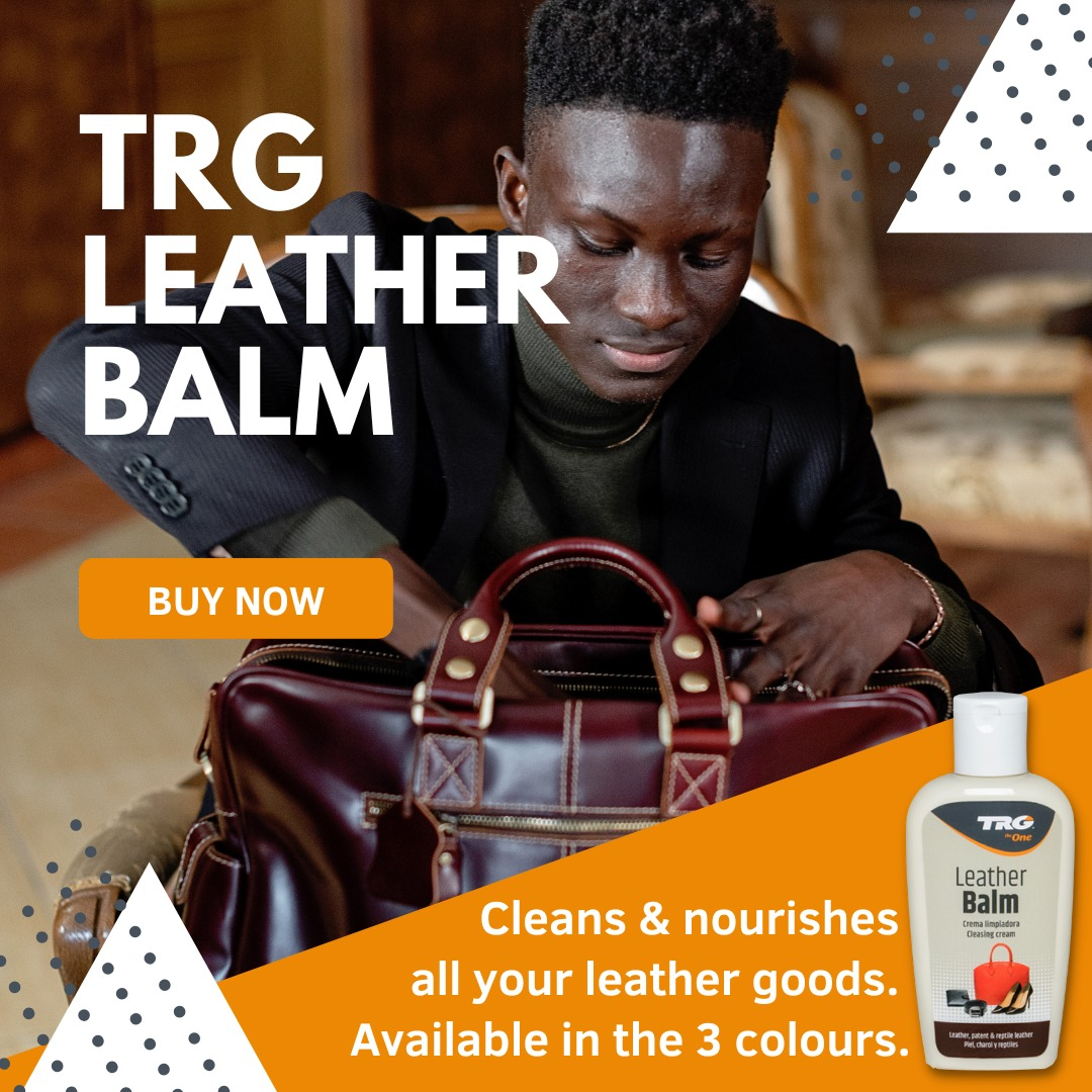 TRG Leather Balm in use preventing stiffening and age-related damage on valuable leather items
