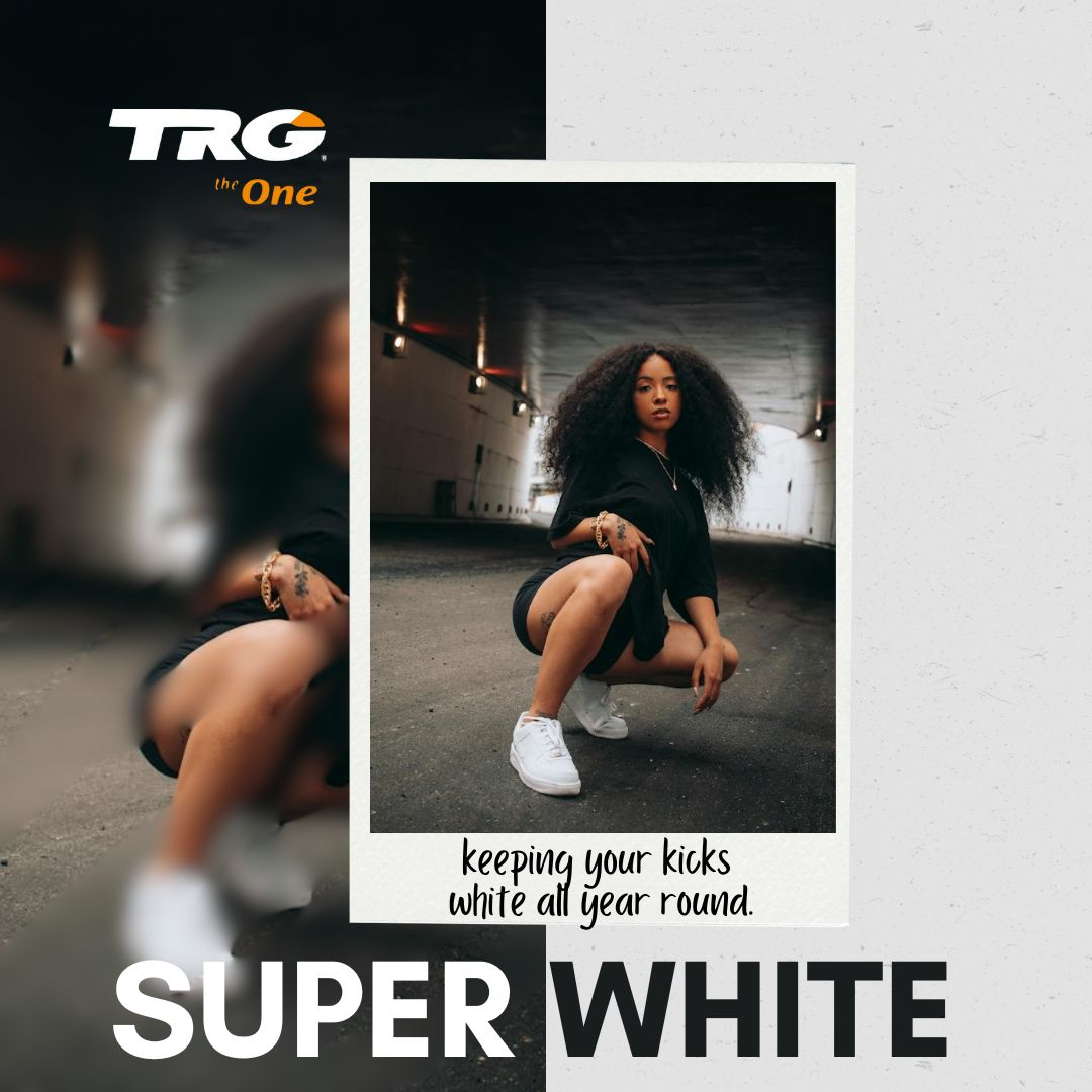 Using TRG Superwhite for regular upkeep of white leather shoes and brightness maintenance
