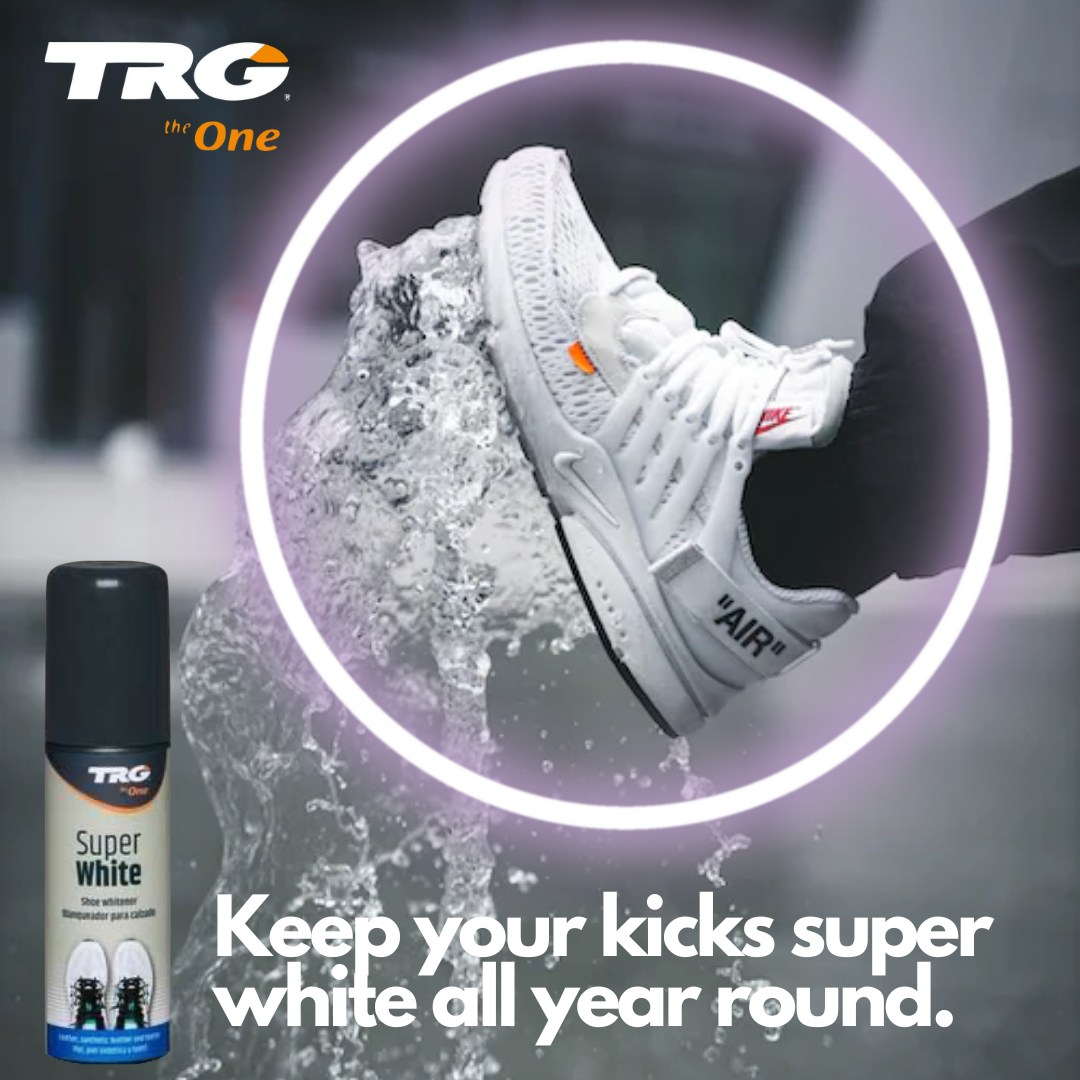 Professional white shoe maintenance with TRG Superwhite for mark coverage and colour restoration
