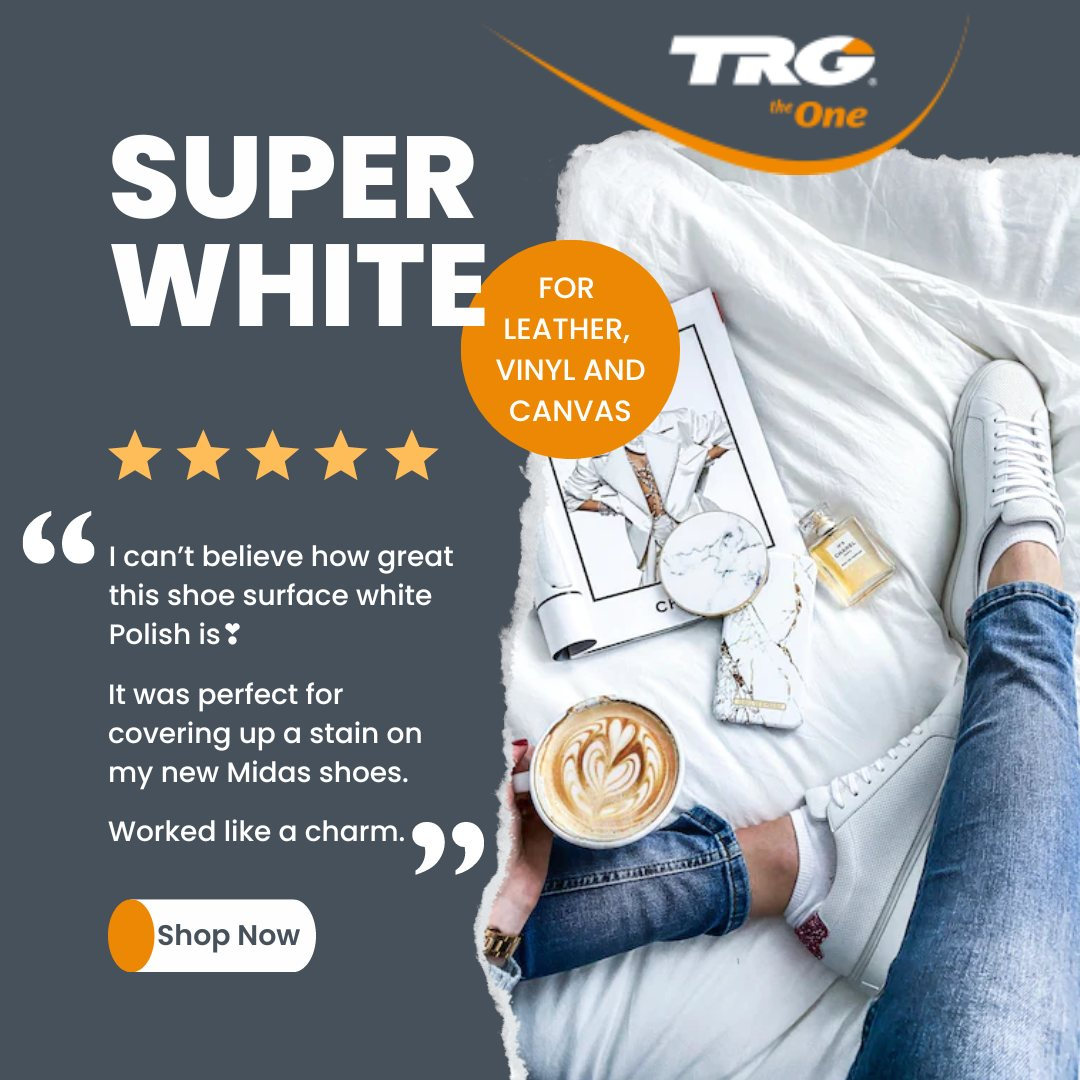 Applying TRG Superwhite whitener to cover scuffs and discolouration on white leather footwear