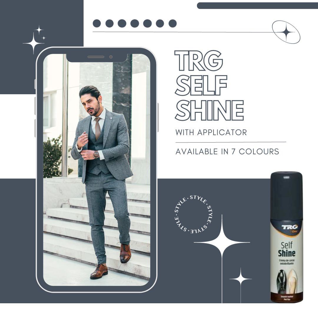 TRG Self Shine delivering convenient shoe care with integrated applicator for black footwear