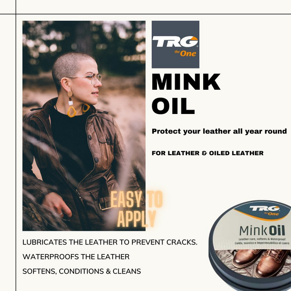 Applying TRG Neutral Mink Oil for traditional leather protection without colour alteration