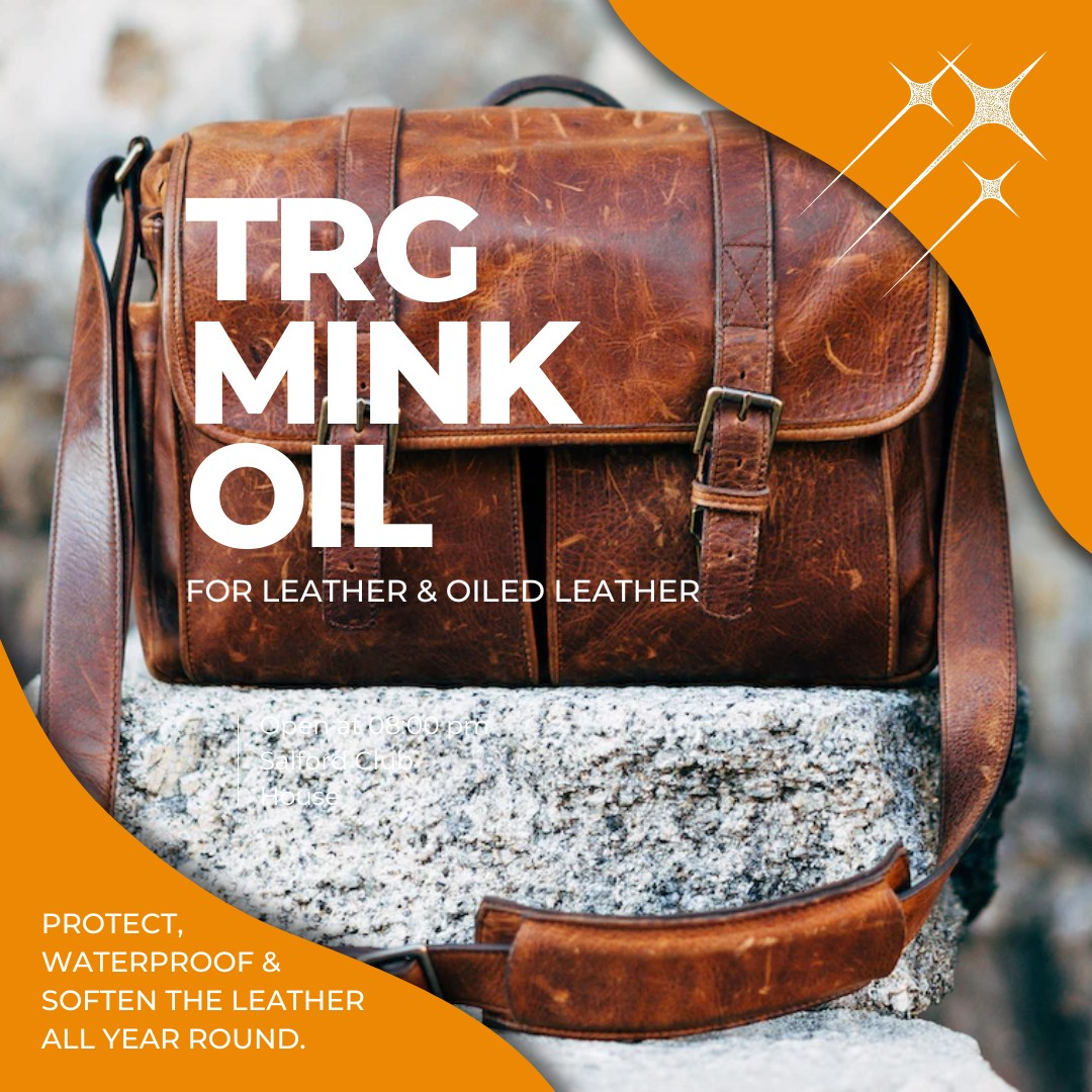 TRG Mink Oil providing deep conditioning that prevents drying and cracking on leather surfaces
