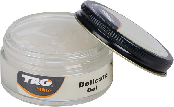 TRG Delicate Gel Jar Shoe Cream 50ml provides gentle care for soft leather shoes and accessories