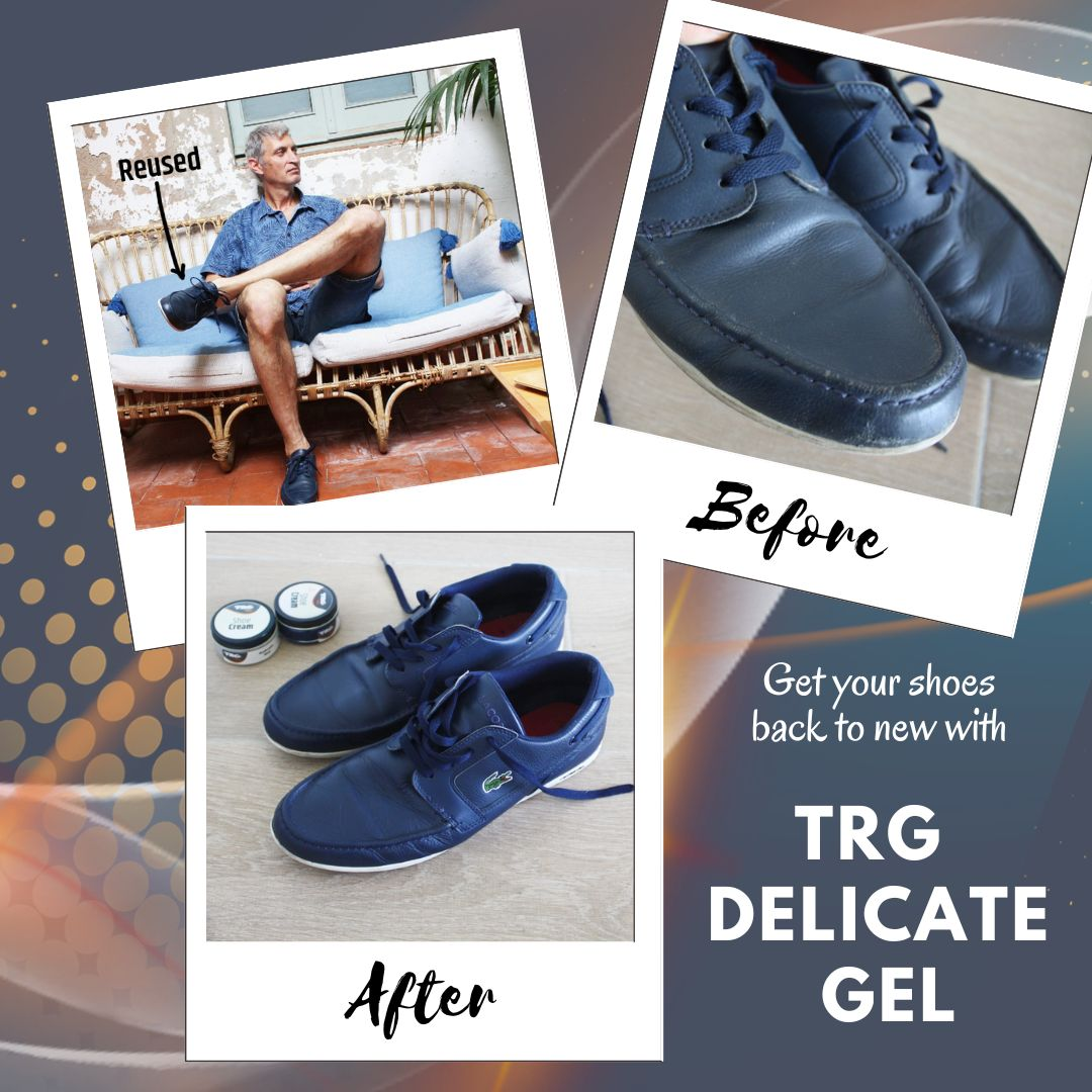 TRG Delicate Gel Cream in use for gentle cleaning and conditioning of delicate leather materials