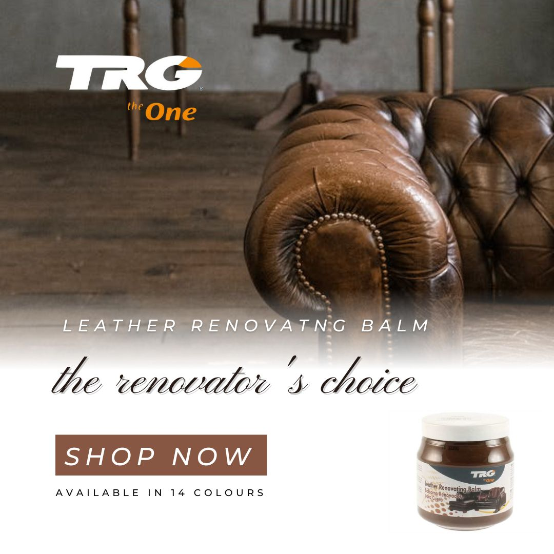TRG Leather Renovating Balm providing intensive treatment for dried and cracked leather