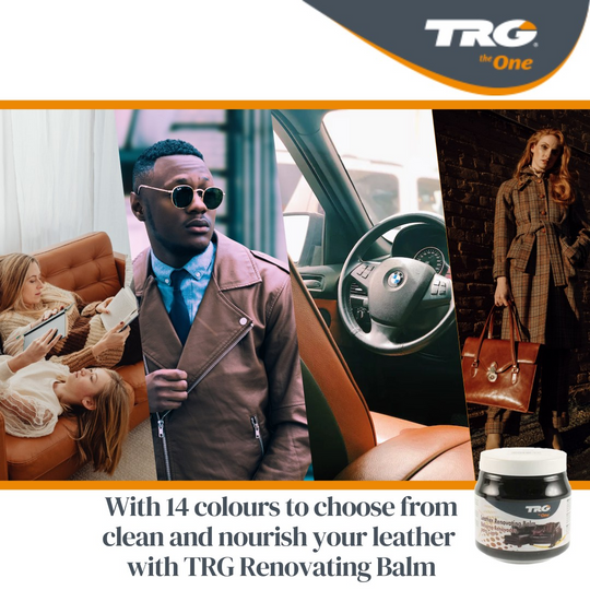 TRG Leather Renovating Balm application for serious leather rehabilitation and restoration