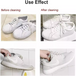 Professional sneaker whitener restoring original bright white appearance to midsoles uppers and sneaker components