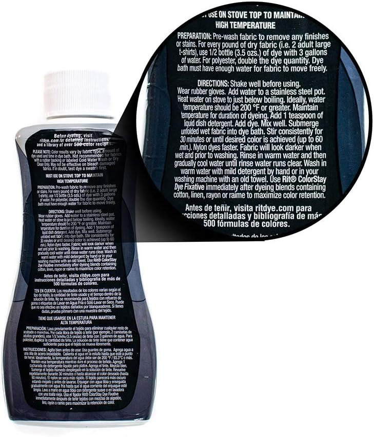 Rit DyeMore Liquid Dye 7oz formulated specifically for synthetic fabrics and materials