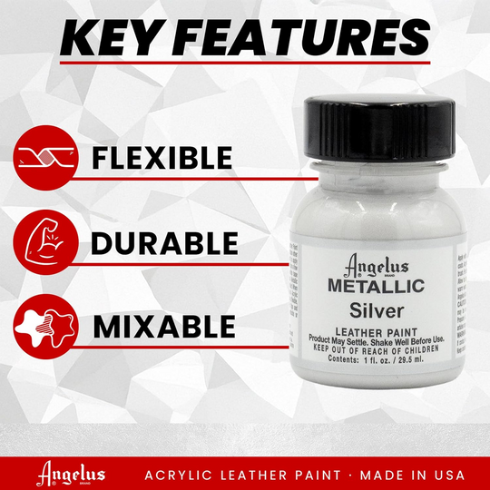 Angelus Silver 150 metallic paint 4oz bottle for larger custom projects